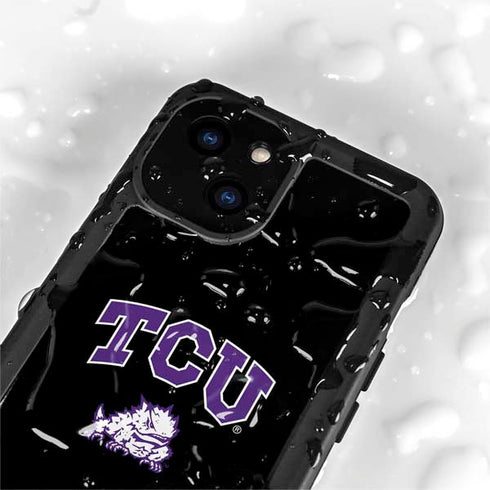 Texas Christian University TCU Horned Frogs Logo iPhone 15 Plus Waterproof Case